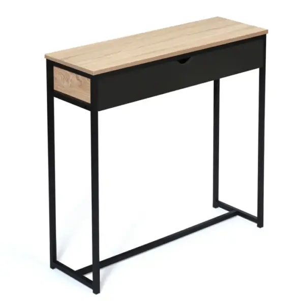 Console 1 Tiroir Noir Boston Design Industriel