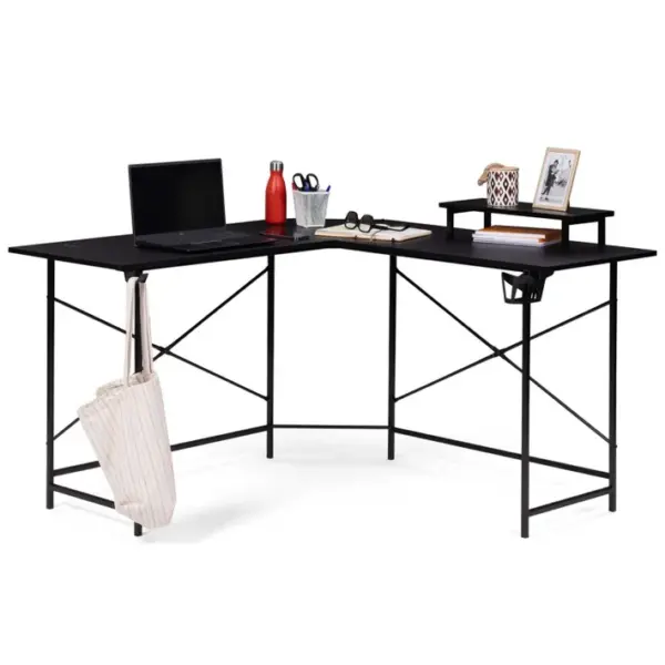 Bureau Gaming Dangle Noir Alexis Support Pour Écran Porte Gobelet Et Accessoires