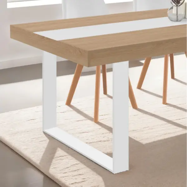 Lot De 2 Pieds De Table Carrés Métal Blanc 78x71 Cm Design Industriel