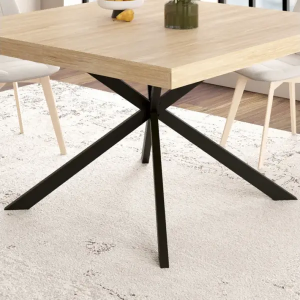 Pied De Table Forme Araignée Alix Métal Noir 130 Cm Design Industriel