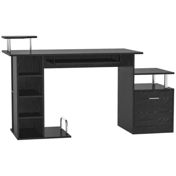 Bureau Informatique En Mdf Noir - Homcom