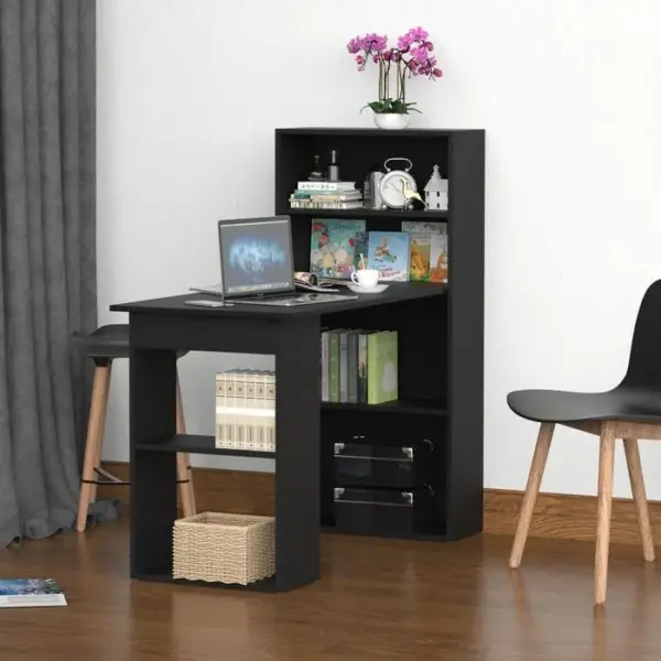 HOMCOM Bureau Informatique + Bibliothèque 120l X 55l X 120h Cm