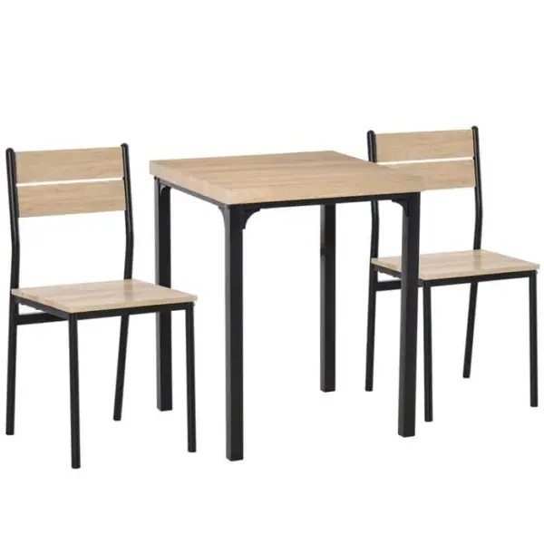 HOMCOM Table Avec 2 Chaises Style Industriel