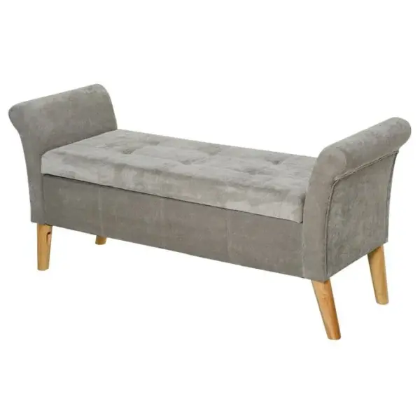 HOMCOM Banc Banquette Design Contemporain 2 En 1 Rangement 136,5 X 45 X 62 Cm Gris