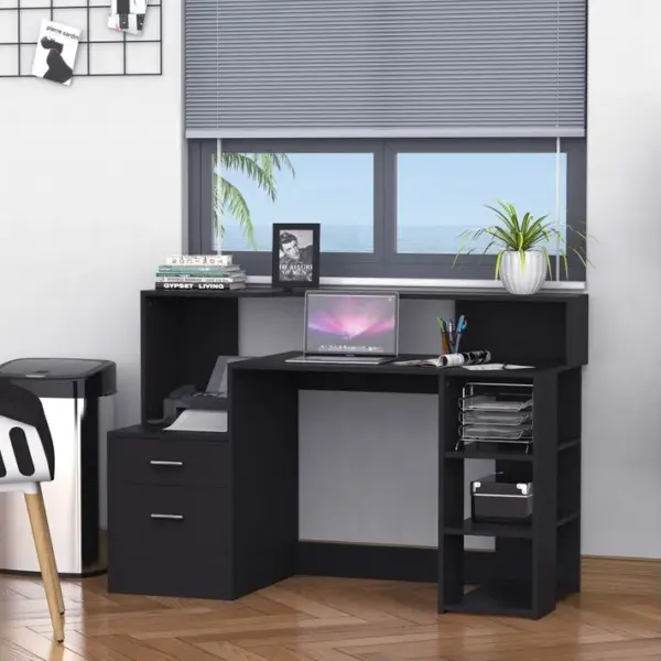 Bureau Informatique 137 L X 55 L X 92 H Cm Noir