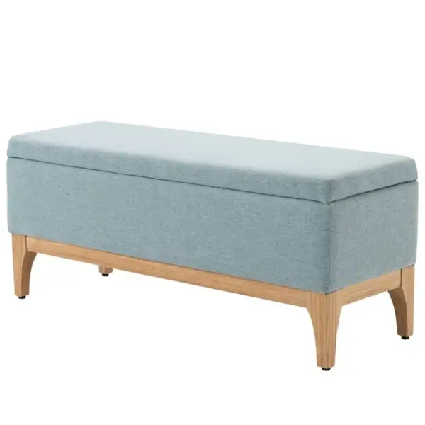 Banquette Coffre De Rangement 2 En 1 Tissu Vert Deau