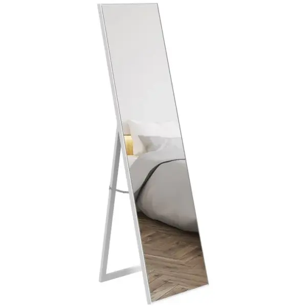 Miroir Sur Pied Rectangulaire Dim. 147h X 35l Cm Aspect Bois