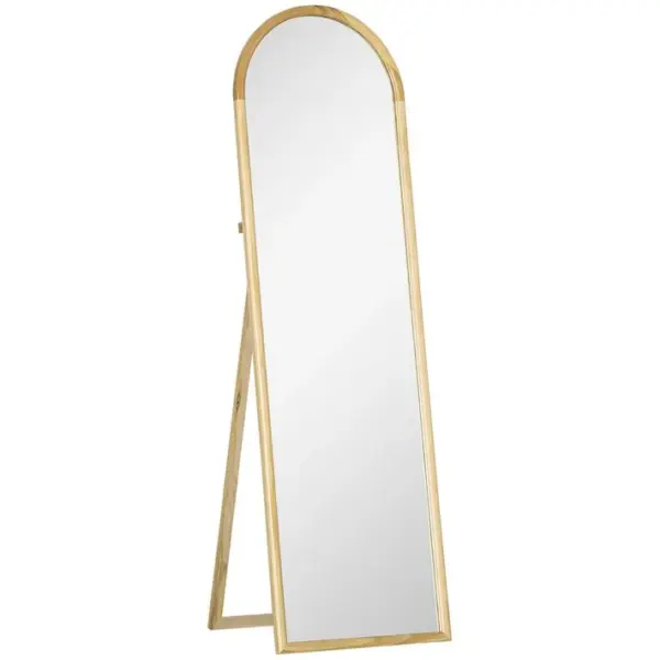 Miroir Sur Pied Style Scandinave Piètement Cadre Bois De Pin Verre