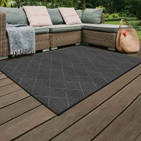 Tapis Dextérieur En Polypropylène 160 X 230 Cm Noir