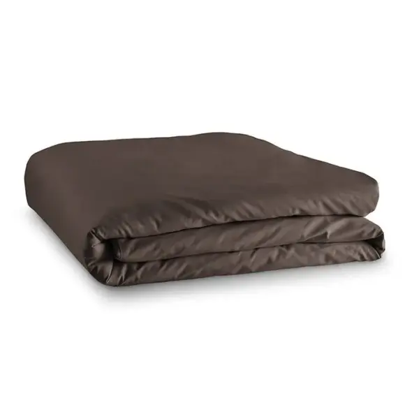 Housse De Couette 140 X 200 Unie Choco 100% Coton / 57 Fils/cm2