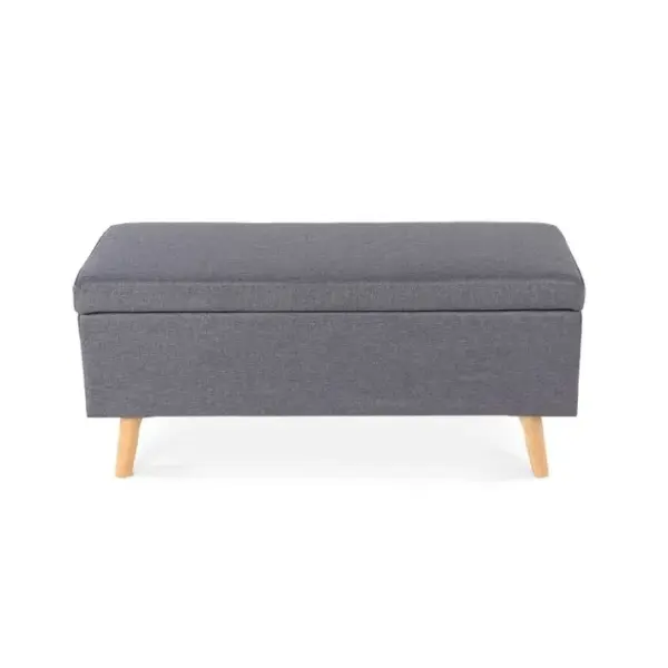 Banquette Coffre De Style Scandinave Eline Tissu Gris Foncé