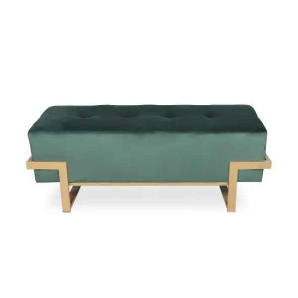 Banquette Selena Velours Vert Pieds Or