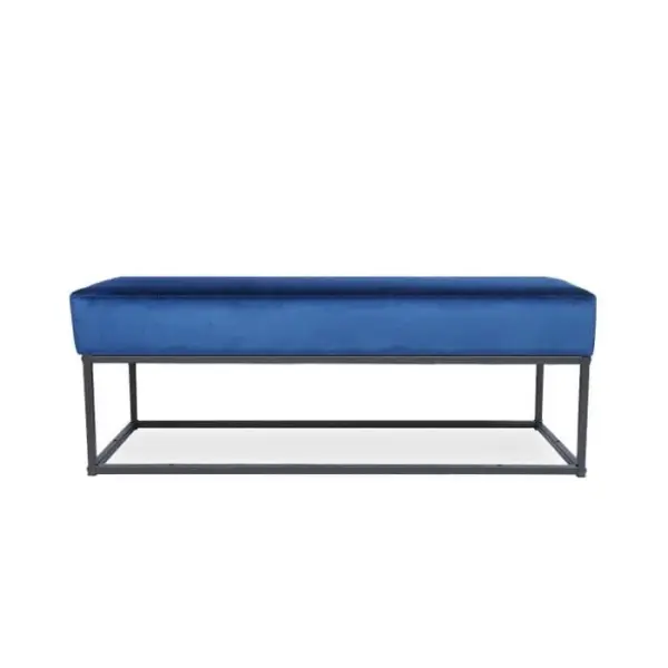 INTENSEDECO Banquette Clarisse Velours Bleu Pieds Noirs