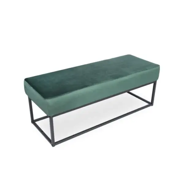 INTENSEDECO Banquette Clarisse Velours Vert Pieds Noirs