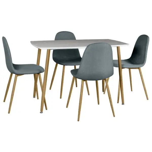 Ensemble Table + 4 Chaises Gris Foncé - Winter