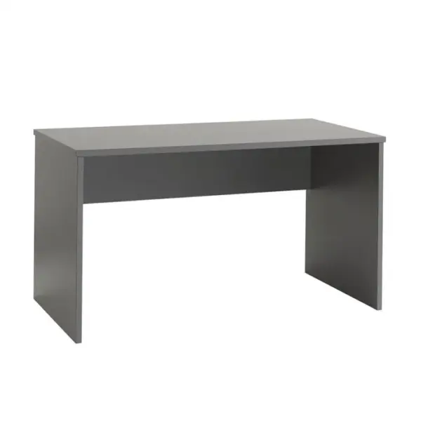 Bureau Droit Anthracite 140cm Avec Voile De Fond - Nash Dark