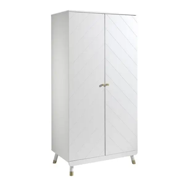 Armoire 2 Portes Blanche Motif Graphique - Tiny White