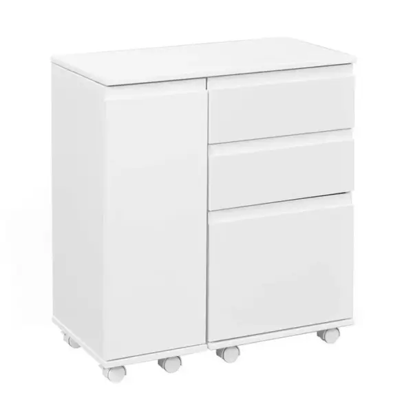 Bureau Extensible 1 Porte 3 Tiroirs Blanc - Smile