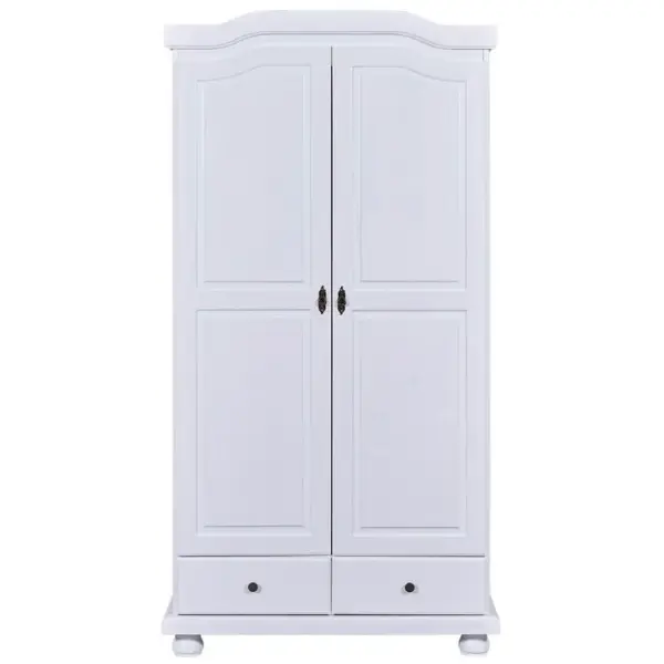 Armoire 2 Portes Bois Massif Blanc - Neder