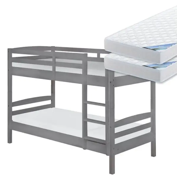 Pack Lits Superposés 90x200cm + 2 Matelas Ibiza - Stradi