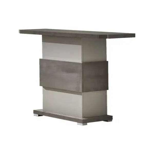 Console 110cm Gris Acier Metallisé Et Gris Perle Mat - Auxane