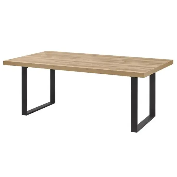 Table 170cm Aspect Bois Scarlet Oak Piètement U Métal Noir - Scarlet