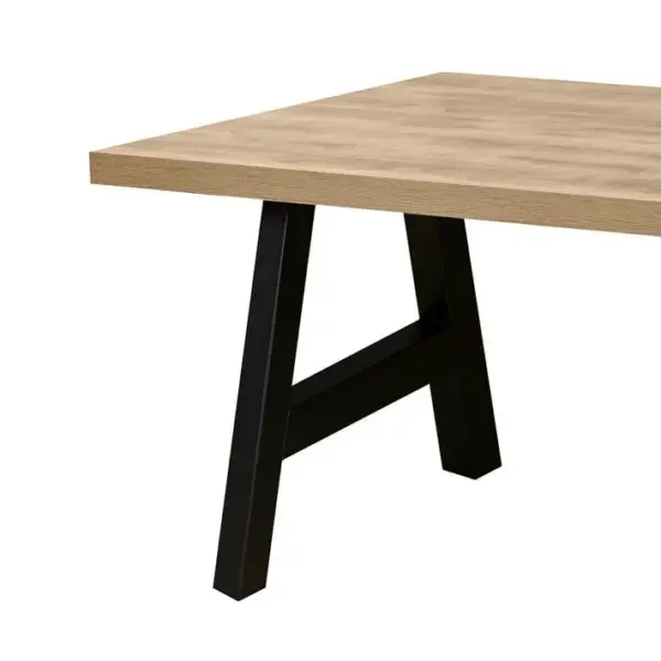 Table 170cm Aspect Bois Scarlet Oak Piètement Country Métal Noir - Scarlet