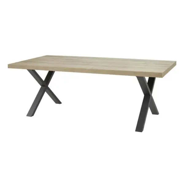 Table 170cm Aspect Bois Arizona Oak Piètement X Métal Noir - Arizona