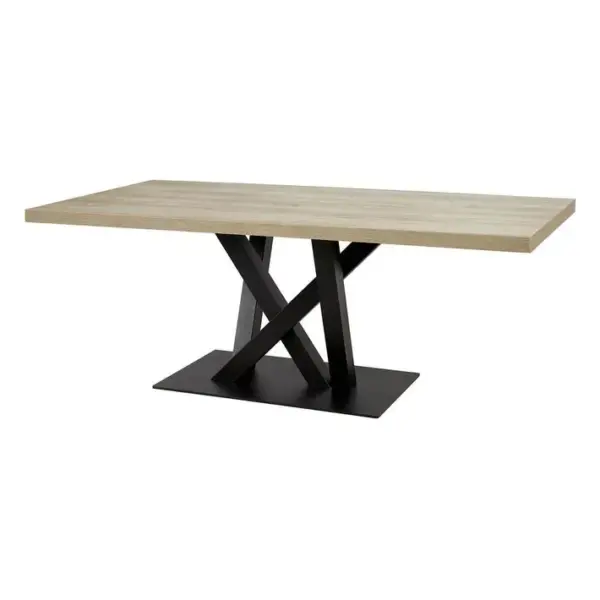 Table 170cm Aspect Bois Arizona Oak Piètement Crossed Métal Noir - Arizona