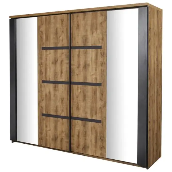 Armoire 2 Portes Coulissantes 217cm Effet Bois - Candas