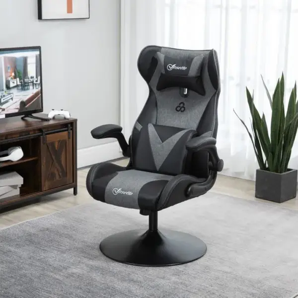 Fauteuil Gaming Réglable Bruce Gris Et Noir