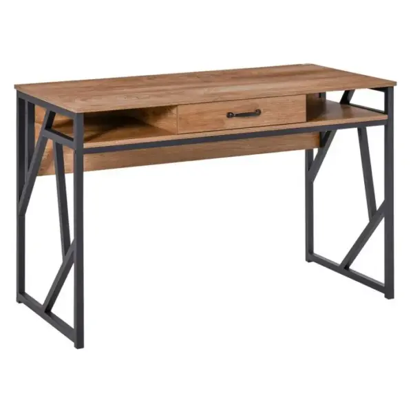 Bureau Industriel Giulia Aspect Bois De Noyer