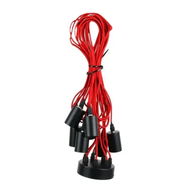 Lampe Suspension 7 Têtes araignée 250cm Rouge