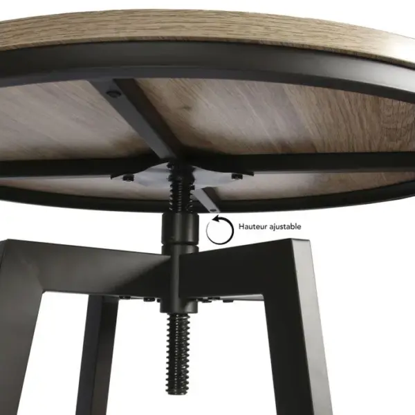 Table Haute Avec Tabourets Design Industriel Aria - 2 Personnes - Noir