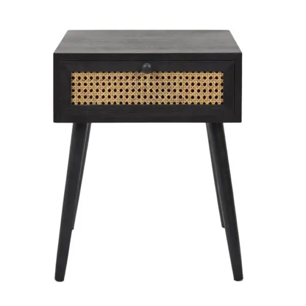 Table De Chevet En Bois 1 Tiroir bessie 50cm Noir