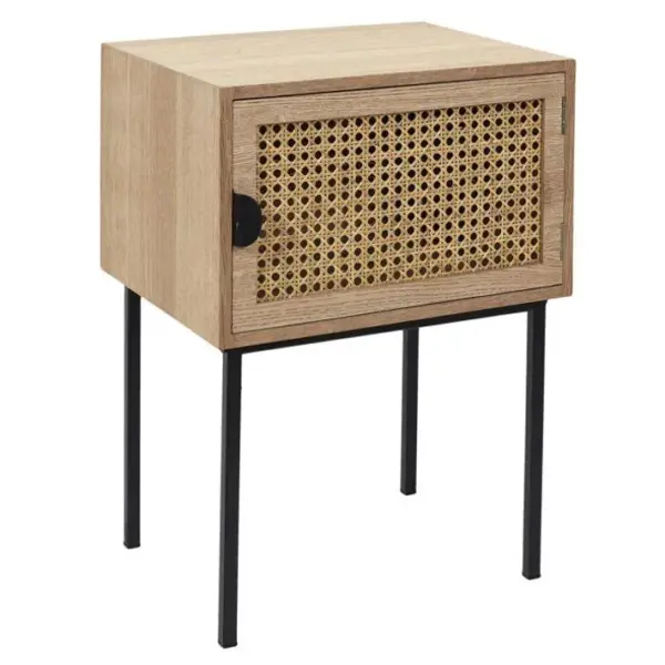 Table De Chevet En Bois 1 Porte bessie 55cm Naturel