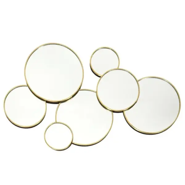 Lot De 6 Miroirs Muraux rond 57cm Or