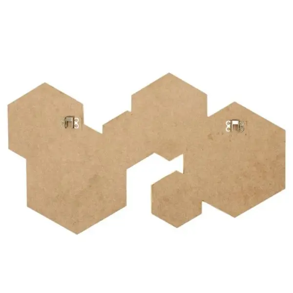 Lot De 6 Miroirs Muraux hexagonal 57cm Or