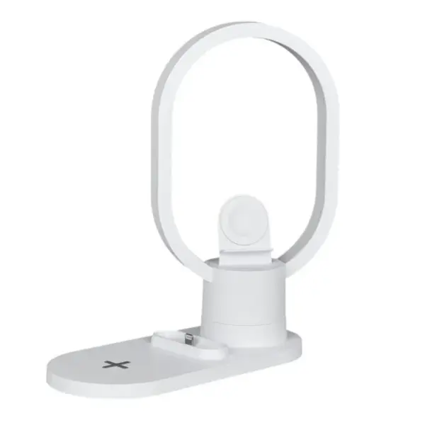 Lampe LED et Support De Charge 3 En 1 20cm Blanc