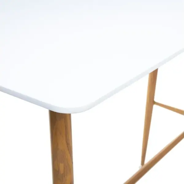 Table À Manger / Bar En Acier Et Bois Coloris Blanc - L.120 X L.60 X H.105 Cm