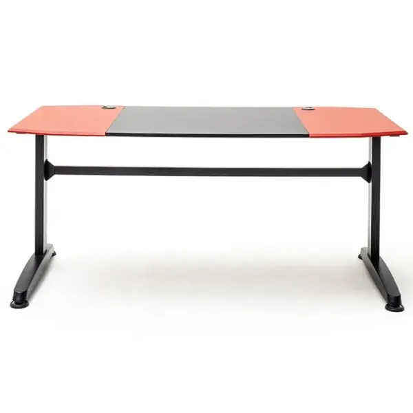 Table De Bureau Gamer, Table De Jeu Coloris Noir, Rouge - L. 160 X H. 72 X P. 70 Cm