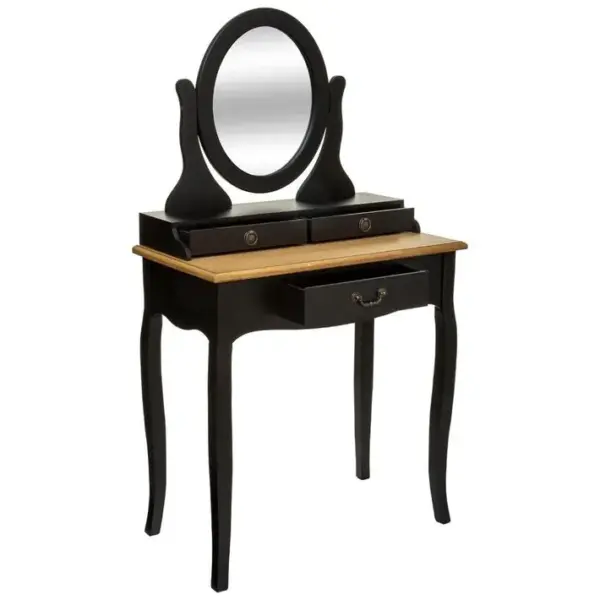 Coiffeuse / Table De Maquillage Coloris Noir - L. 74 X P. 40 X H. 136 Cm