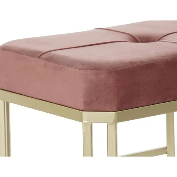 Ensemble De 3 Banquettes Coffres En Métal Et Velours Coloris Rose