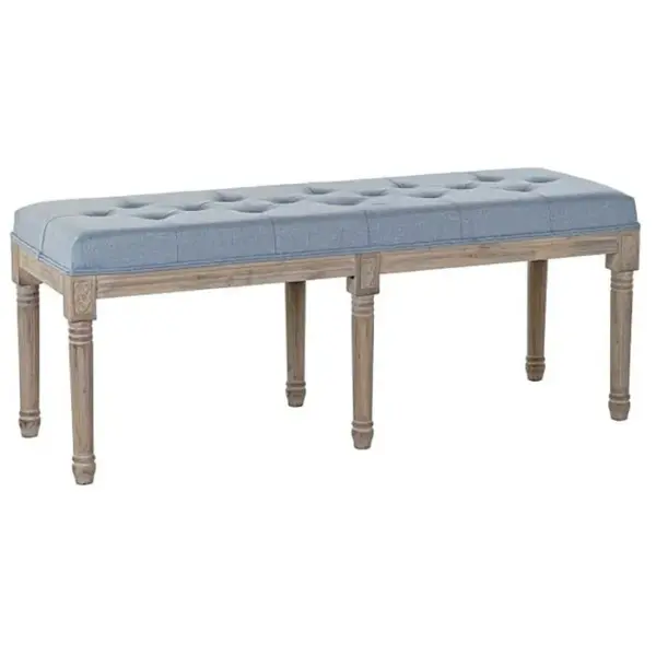 PEGANE Banquette En Bois De Caoutchouc Coloris Bleu - Longueur 122 X Profondeur 41 X Hauteur 48 Cm