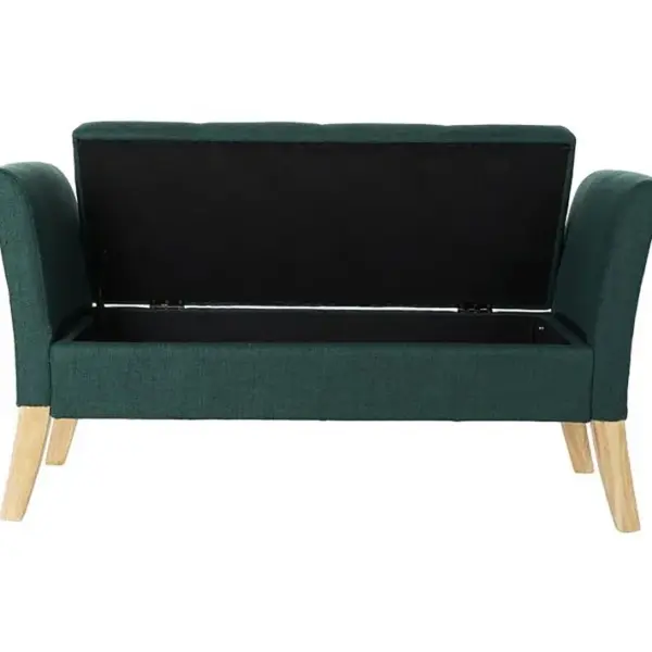 Banquette En Bois Coloris Vert - Longueur 130 X Profondeur 44 X Hauteur 69 Cm