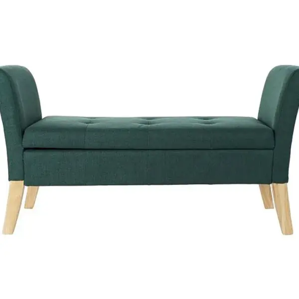 Banquette En Bois Coloris Vert - Longueur 130 X Profondeur 44 X Hauteur 69 Cm