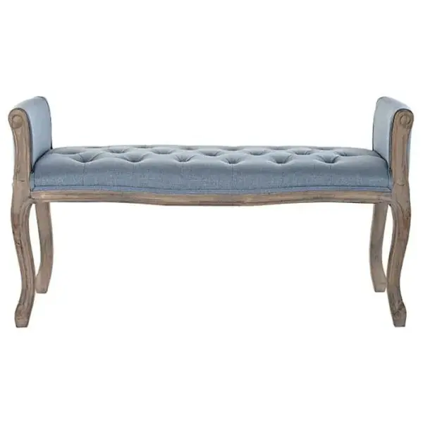 PEGANE Banquette En Bois De Caoutchouc Coloris Bleu- Longueur 109 X Profondeur 39 X Hauteur 60 Cm