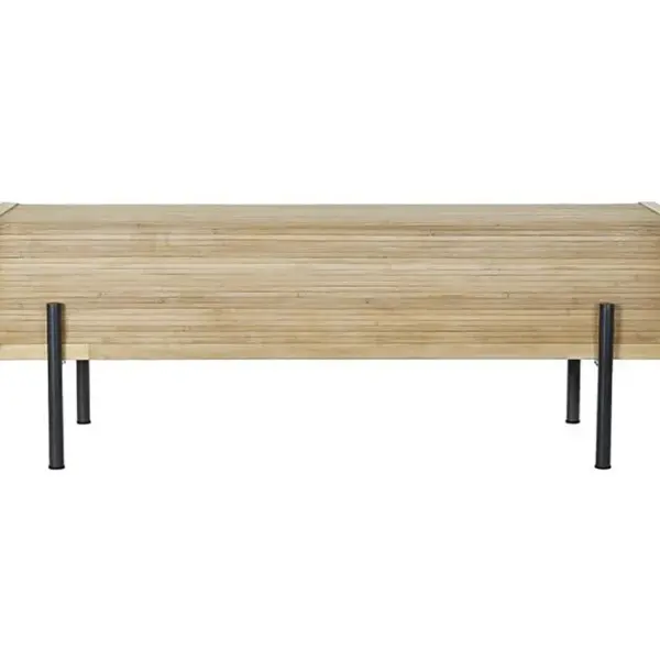 Banquette En Bois Coloris Naturel Et Pieds En Métal - L. 120 X P. 40 X H. 43 Cm