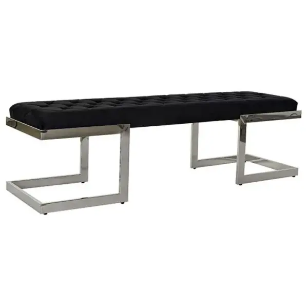 PEGANE Banquette En Acier Coloris Noir - Longueur 140 X Profondeur 40 X Hauteur 40 Cm