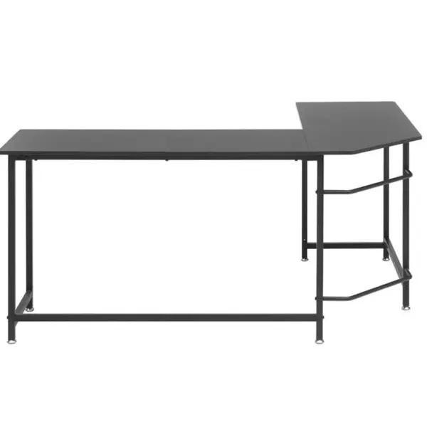 Bureau Dangle, Table De Bureau Coloris Noir - Longueur 168 X Hauteur 76 X Profondeur 129 Cm